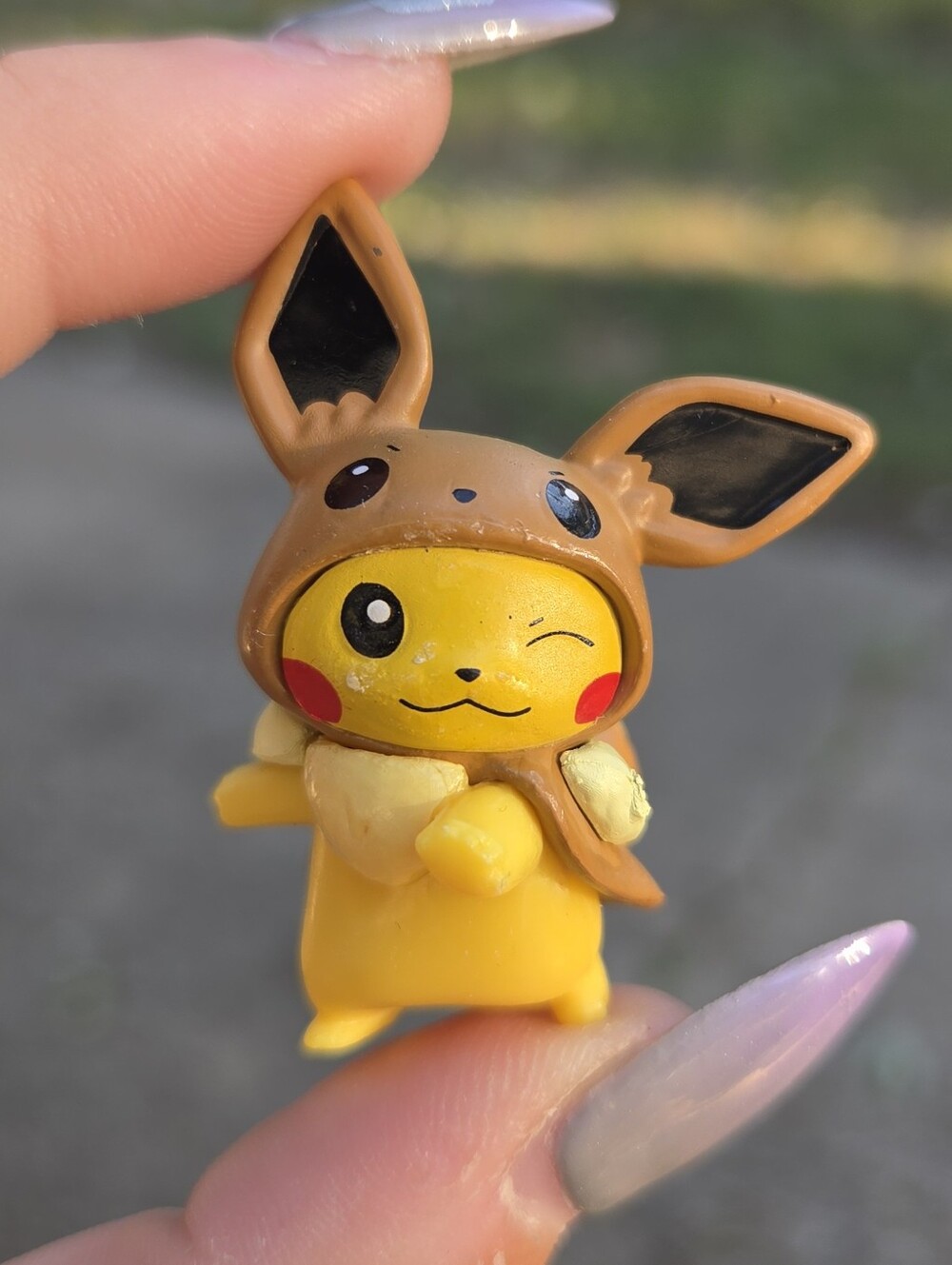 Pokemon Pikachu Wearing Brown Eevee Hood - Yellow/Brown